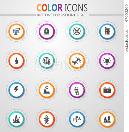 Alternative energy icons set 47003269