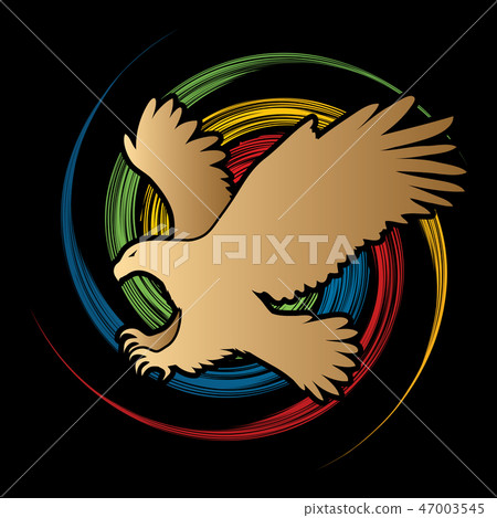 Eagle flying attack graphic vector. 47003545