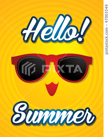 Hello summer graphic vector. Hello summer graphic vector. 47003549