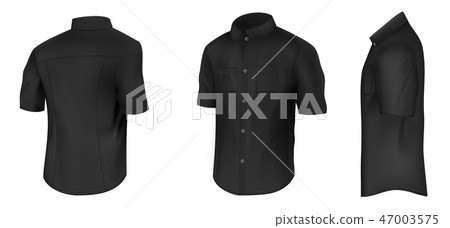 Black shirt with short sleeves vector mockup Black shirt with short sleeves vector mockup 47003575