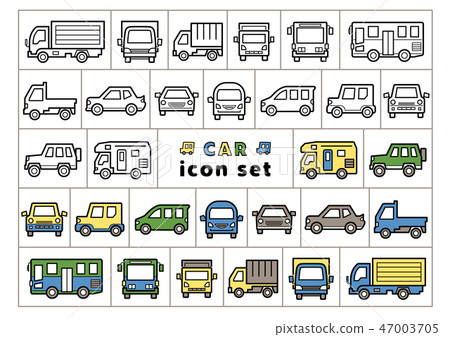 汽車圖標集(僅繪製線條和線條繪製上的實時繪畫) 汽車圖標集(僅繪製線條和線條繪製上的實時繪畫) 47003705