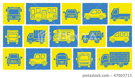 Car icon gallery (print style processing) 47003713