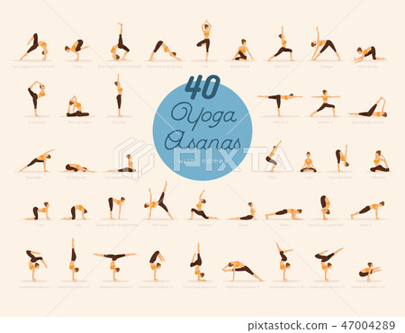 40 Yoga Asanas with names 47004289