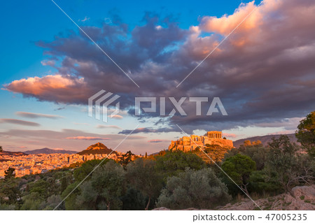 Acropolis Hill and Parthenon in Athens, Greece 47005235