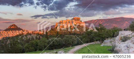 Acropolis Hill and Parthenon in Athens, Greece 47005236