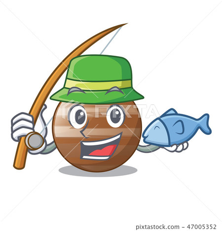 Fishing jupiter planet the isolated with mascot 47005352
