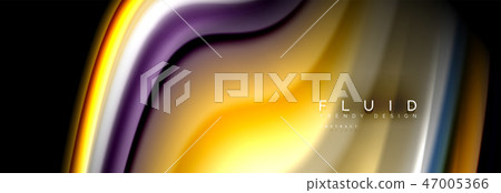 Abstract liquid colorful banner. Trendy wavy dynamic design. Fluid color shapes. Abstract liquid colorful banner. Trendy wavy dynamic design. Fluid color shapes. 47005366