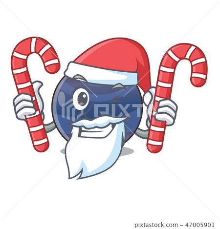Santa with candy picture neptune planet in cartoon form 47005901