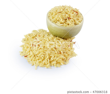Pile of Brown Rice Isolated on White Background Pile of Brown Rice Isolated on White Background 47006318