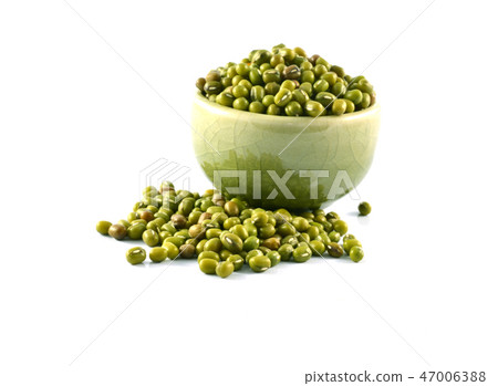 Mung beans isolated on white background Mung beans isolated on white background 47006388