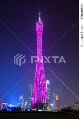Guangzhou Tower night view Guangzhou Tower night view 47006623