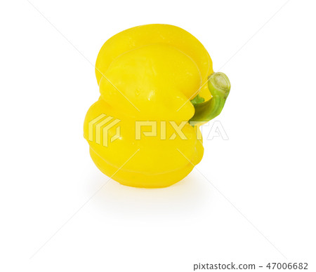 Yellow bell pepper isolated on white Yellow bell pepper isolated on white 47006682