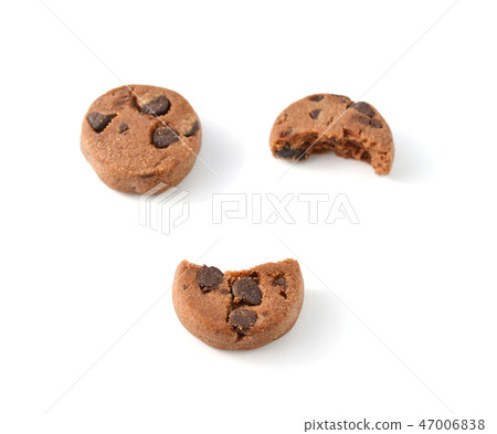 Cookies with chocolate and peanuts on a white Cookies with chocolate and peanuts on a white 47006838