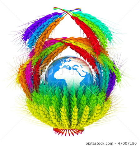 A colorful basket of wheat for Easter A colorful basket of wheat for Easter 47007180