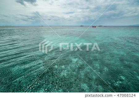 Tropical azure Seaview Dumaluan Beach, Panglao Island in Bohol, Philippines 47008124