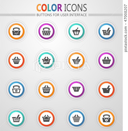 Basket icons set 47008207