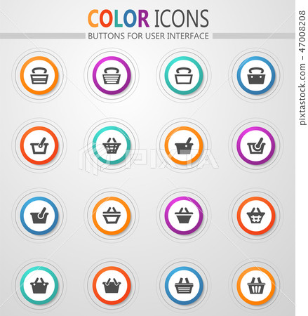 Shopping Bascket icons set 47008208