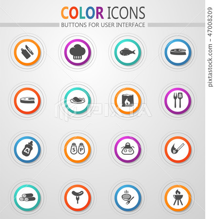 Barbecue icons set Barbecue icons set 47008209