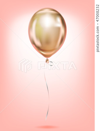 Pink Gold Foil Simple Balloon, golden sphere 47008232