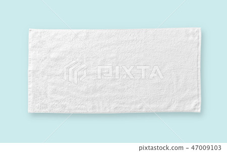 White cotton towel mock up template fabric wiper  47009103