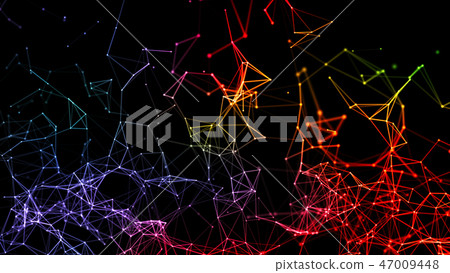 Colorful digital computer data and network connection triangle l 47009448