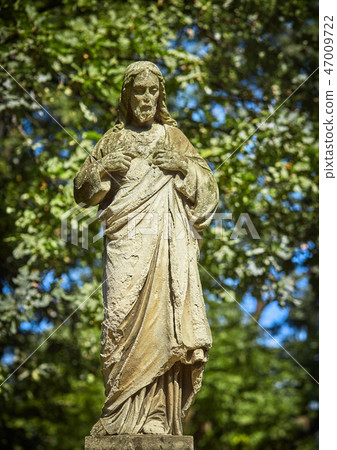 Antique statue of suffering of Jesus Christ. Religion, faith resurrection concept. 47009722