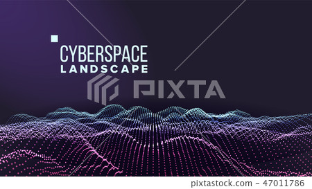3D Abstract Background Vector. Array Space. Energy Art. Web. Landscape. Banner, Flyer. Illustration 47011786