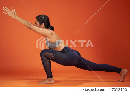 Crescent Lunge Forward Bend yoga pose 47012130