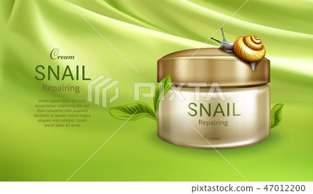 Repairing cream with snail mucus vector banner Repairing cream with snail mucus vector banner 47012200