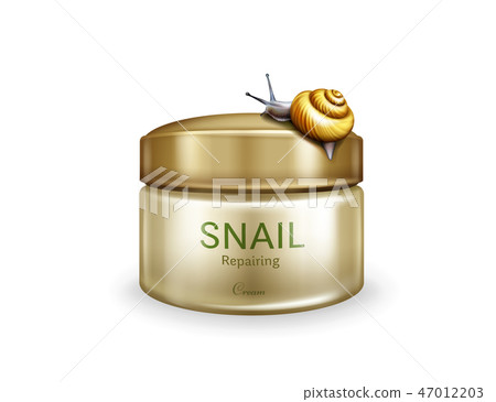 Skincare repairing cream with snail mucin vector 47012203