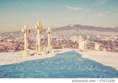Calvary in Nitra city with Zobor hill, Slovakia Calvary in Nitra city with Zobor hill, Slovakia 47012856