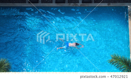 Top view images of swimming pool in summer season Top view images of swimming pool in summer season 47012921