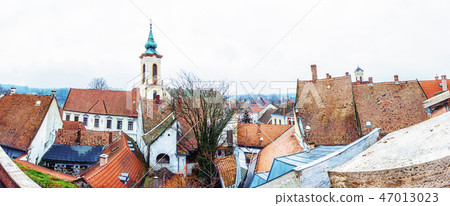 Annunciation church and red roofs of houses 47013023
