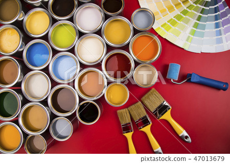 Color palette, can, red background Color palette, can, red background 47013679