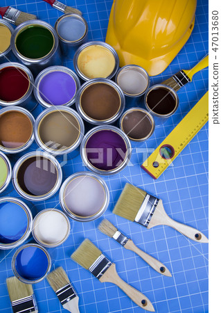 Tin metal cans, Painting background 47013680