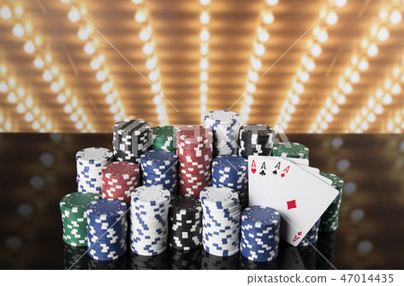 Casino background and Poker Chips 47014435
