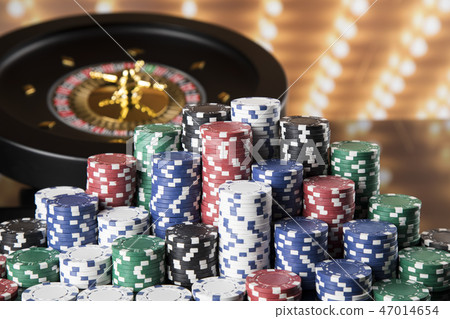 Poker Chips, Casino roulette wheel Poker Chips, Casino roulette wheel 47014654