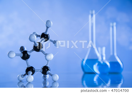 Laboratory beakers,Science experiment, blue Laboratory beakers,Science experiment, blue 47014700