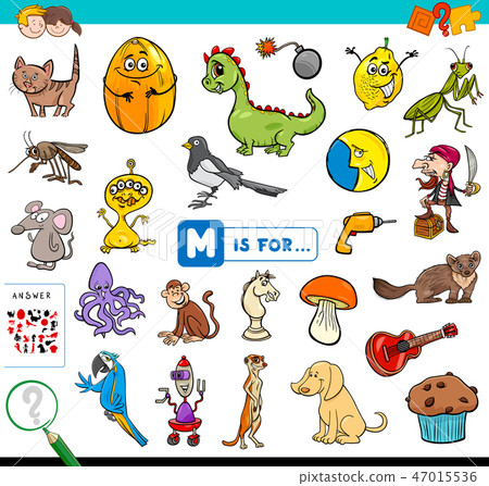 M is for educational game for children 47015536