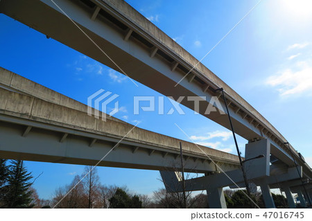 Cityscape of Nippori, houseman liner and blue sky Cityscape of Nippori, houseman liner and blue sky 47016745