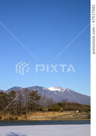 Shinshu長野縣Tohin-shi藝術藝術Mura公園Miyake-jima凍結和淺間山 47017082