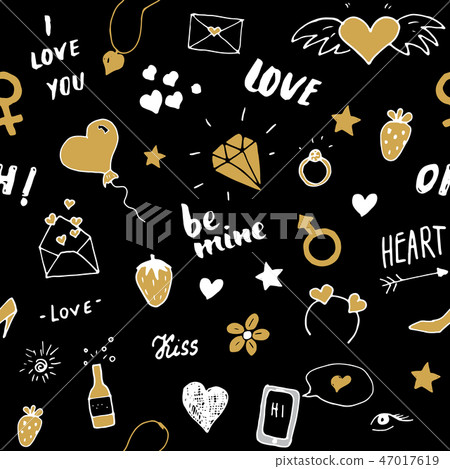Love and Valentine Day seamless pattern vector - Stock Illustration ...