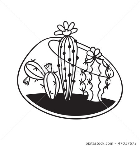 图库插图: cactus for coloring books. vector illustration.
