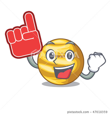 Foam finger planet venus isolated with on mascot 47018359