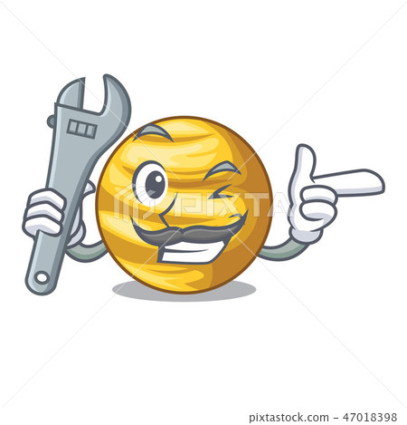 Mechanic planet venus isolated with on mascot Mechanic planet venus isolated with on mascot 47018398