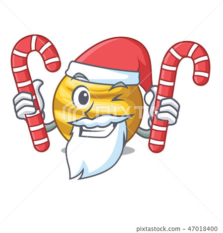 Santa with candy planet venus isolated with on mascot Santa with candy planet venus isolated with on mascot 47018400