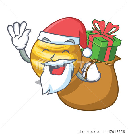 Santa with gift planet venus isolated with on mascot 47018558