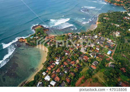 Aerial view of fishermen village and resorts Aerial view of fishermen village and resorts 47018806