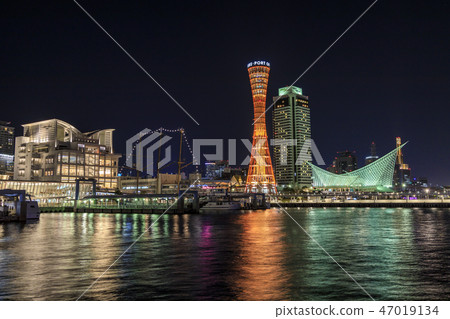 Kobe Port Harbor Land Meriken Park night view Kobe Port Harbor Land Meriken Park night view 47019134