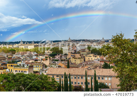 Rainbow over Rome. Rainbow over Rome. 47019773